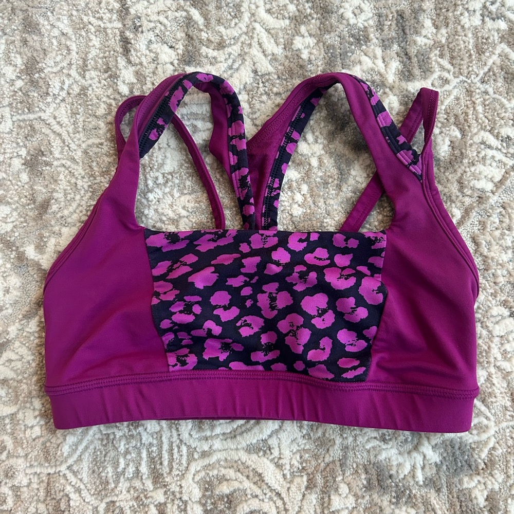Lululemon Purple Sports Bra with Patterned Detail